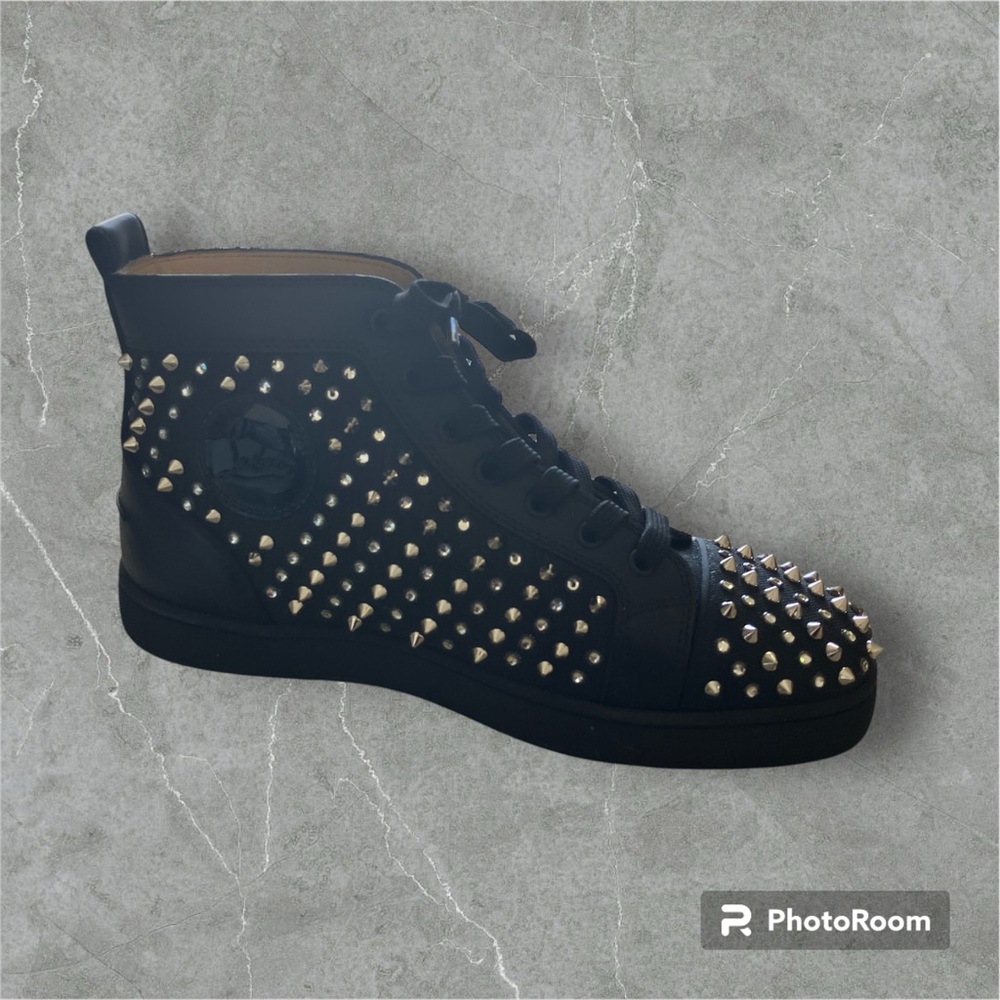 Christian Luboutin - Louis high tops with all over silver spikes and crystals.